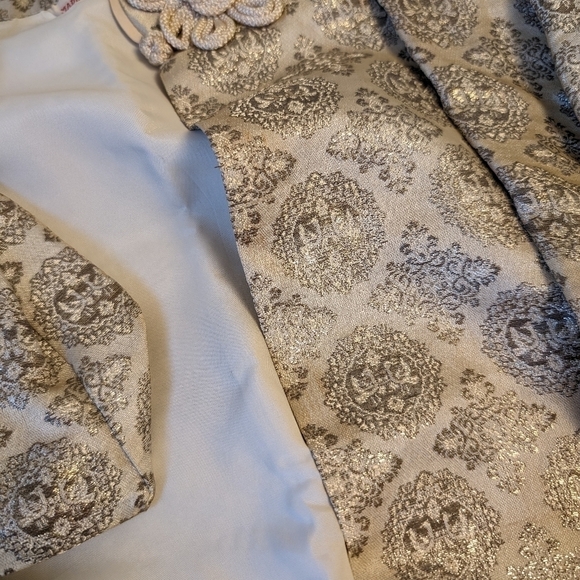 GOLD LAMÉ Brocade Evening Jacket New Haute Couture 1955-1960 Vintage Medium - Picture 11 of 16